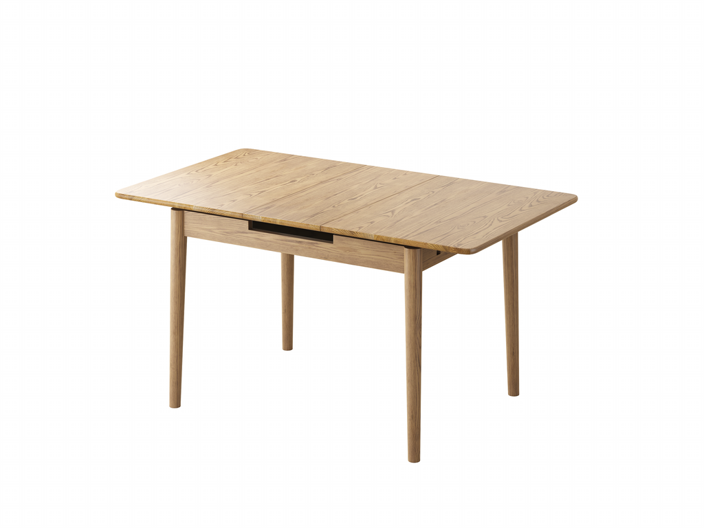 Contemporary Scandinavian North American Ash Wood Dining Table Set - Rectangular Dining Table Elliptical Back Chairs For Dining Room & Kitchen Lumendat
