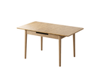 Contemporary Scandinavian North American Ash Wood Dining Table Set - Rectangular Dining Table Elliptical Back Chairs For Dining Room & Kitchen Lumendat