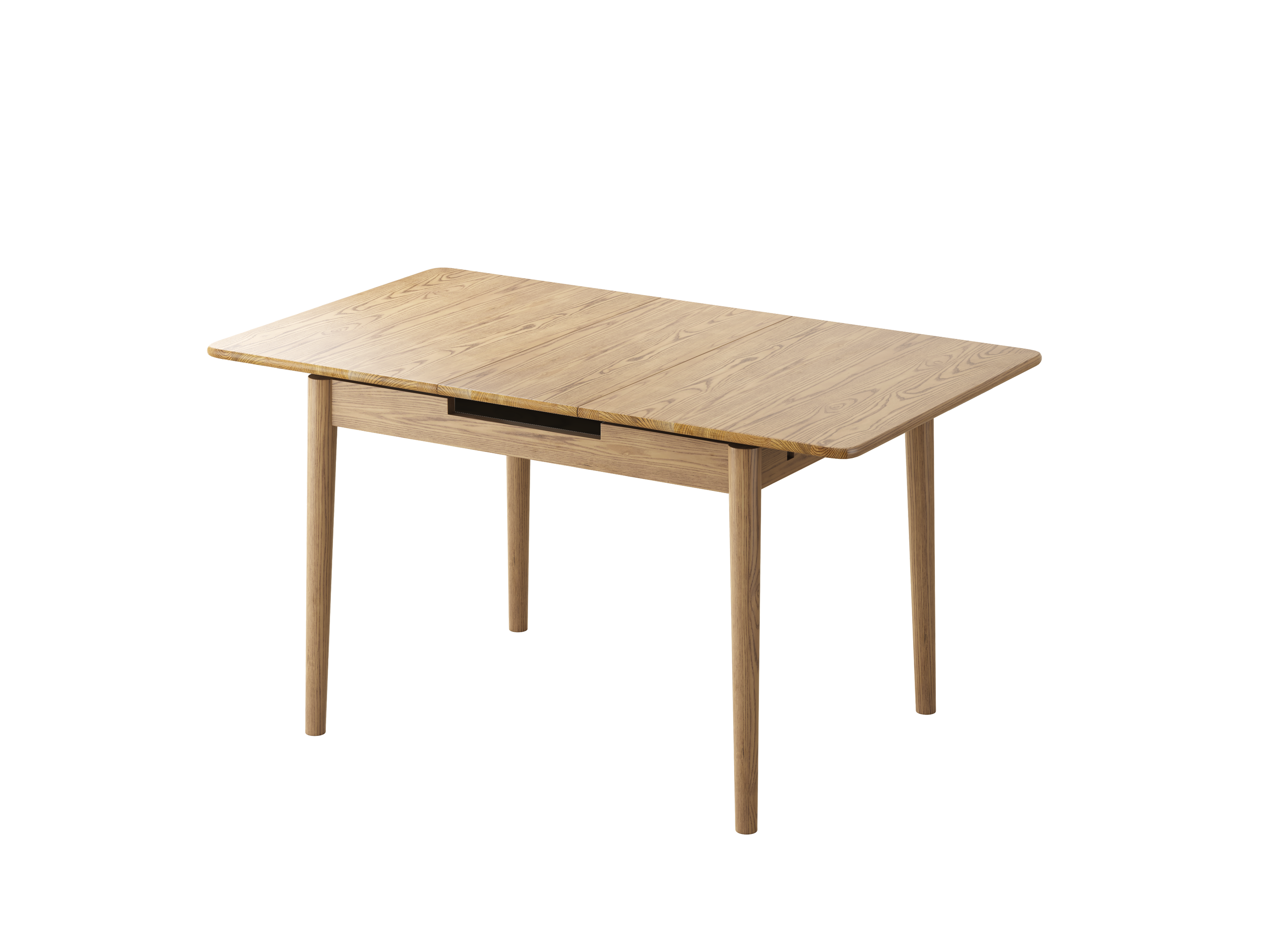 Contemporary Scandinavian North American Ash Wood Dining Table Set - Rectangular Dining Table Elliptical Back Chairs For Dining Room & Kitchen Lumendat