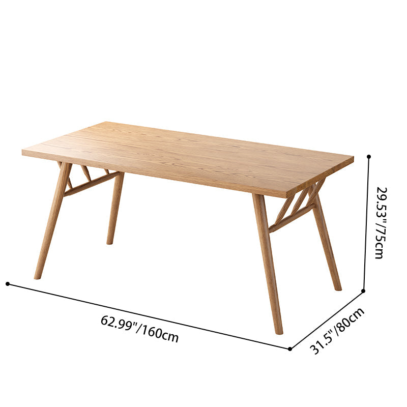 Contemporary Nordic North American Ash Wood Dining Table - Rectangular Solid Wood Table For Kitchen & Dining Room Lumendat