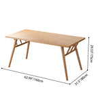 Contemporary Nordic North American Ash Wood Dining Table - Rectangular Solid Wood Table For Kitchen & Dining Room Lumendat