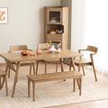 Contemporary Nordic North American Ash Wood Dining Table - Rectangular Solid Wood Table For Kitchen & Dining Room Lumendat