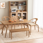 Contemporary Nordic North American Ash Wood Dining Table - Rectangular Solid Wood Table For Kitchen & Dining Room Lumendat
