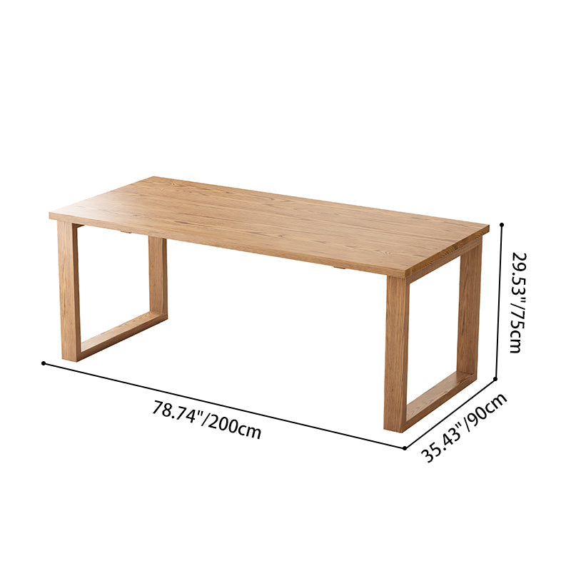 Contemporary Nordic North American Ash Wood Dining Table Set - Rectangular Wooden Table & Curved Chairs For Kitchen & Dining Room Lumendat
