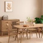 Contemporary Nordic Rectangular North American Ash Wood Dining Table Set - Rectangular Dining Table Rhombus Chairs For Dining Room & Kitchen Lumendat