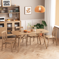 Contemporary Nordic Rectangular North American Ash Wood Dining Table Set - Rectangular Dining Table Rhombus Chairs For Dining Room & Kitchen Lumendat