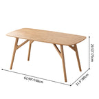 Contemporary Nordic Rectangular North American Ash Wood Dining Table Set - Rectangular Dining Table Rhombus Chairs For Dining Room & Kitchen Lumendat