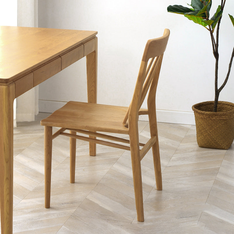 Contemporary Nordic Rectangular North American Ash Wood Dining Table Set - Rectangular Dining Table Rhombus Chairs For Dining Room & Kitchen Lumendat