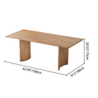 Traditional Chinese North American Ash Wood Dining Table Set - Rectangular Dining Table Curved Back Chairs For Dining Room & Kitchen Lumendat