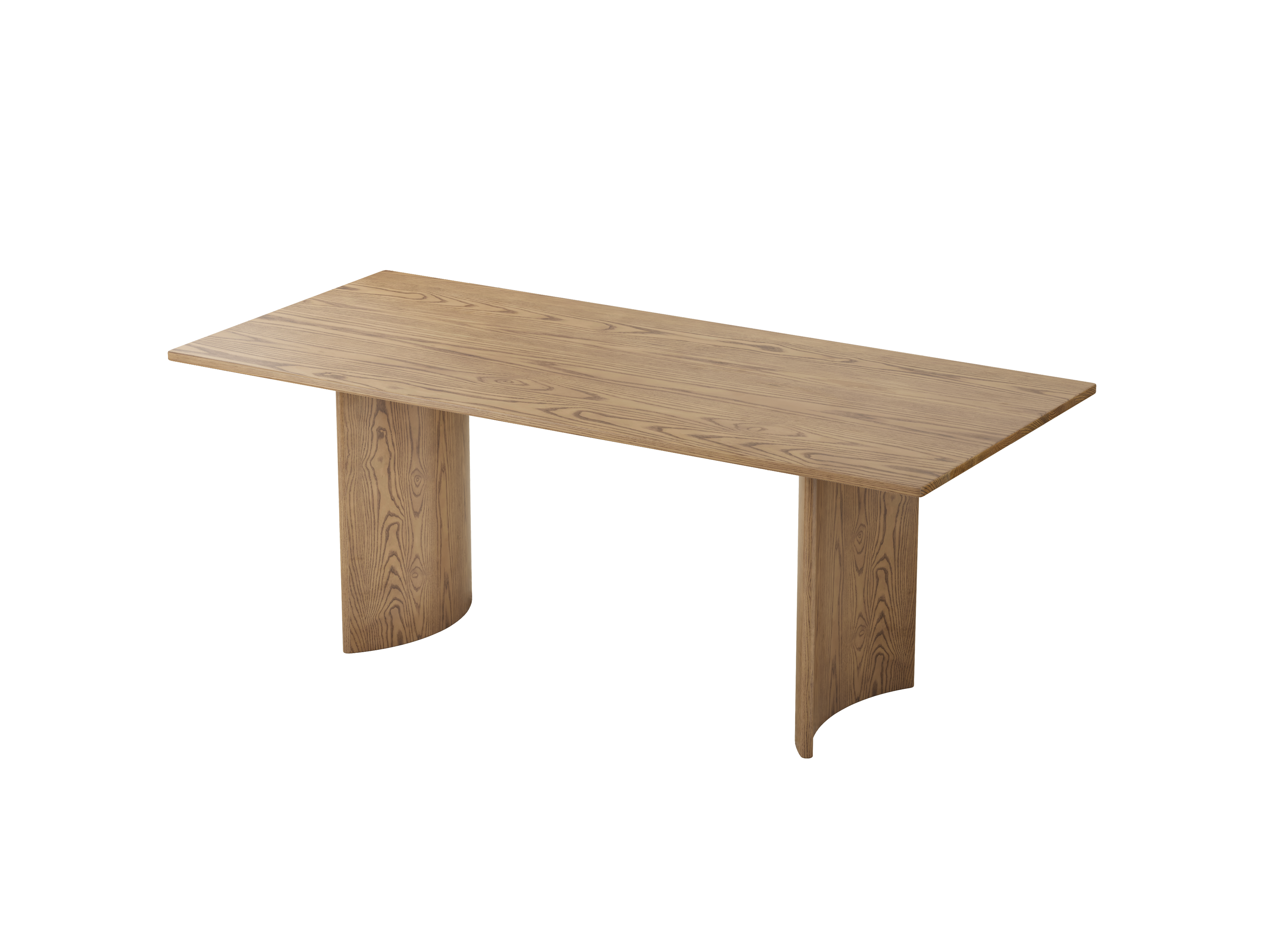 Contemporary Scandinavian North American Ash Wood Dining Table Set - Rectangular Dining Table Trapezoidal Back Chairs For Dining Room & Kitchen Lumendat