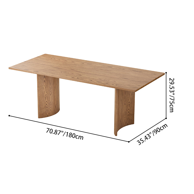 Contemporary Scandinavian North American Ash Wood Dining Table Set - Rectangular Dining Table Trapezoidal Back Chairs For Dining Room & Kitchen Lumendat