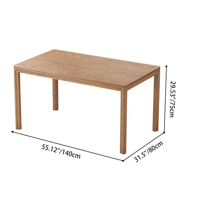 Contemporary Scandinavian North American Ash Wood Dining Table Set - Rectangular Dining Table Ladder Back Chairs For Dining Room & Kitchen Lumendat