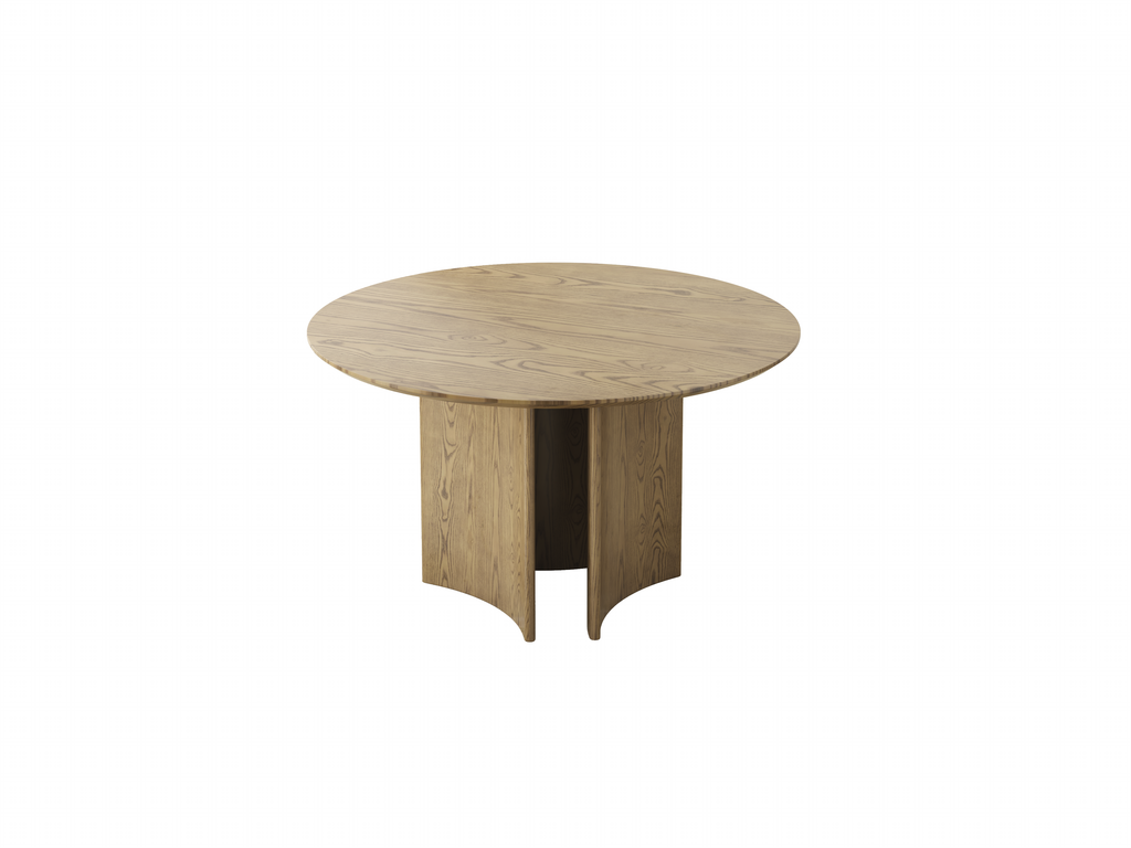 Traditional Chinese North American Ash Wood Dining Table Set - Round Dining Table Hollow Design Back Chairs For Dining Room & Kitchen Lumendat