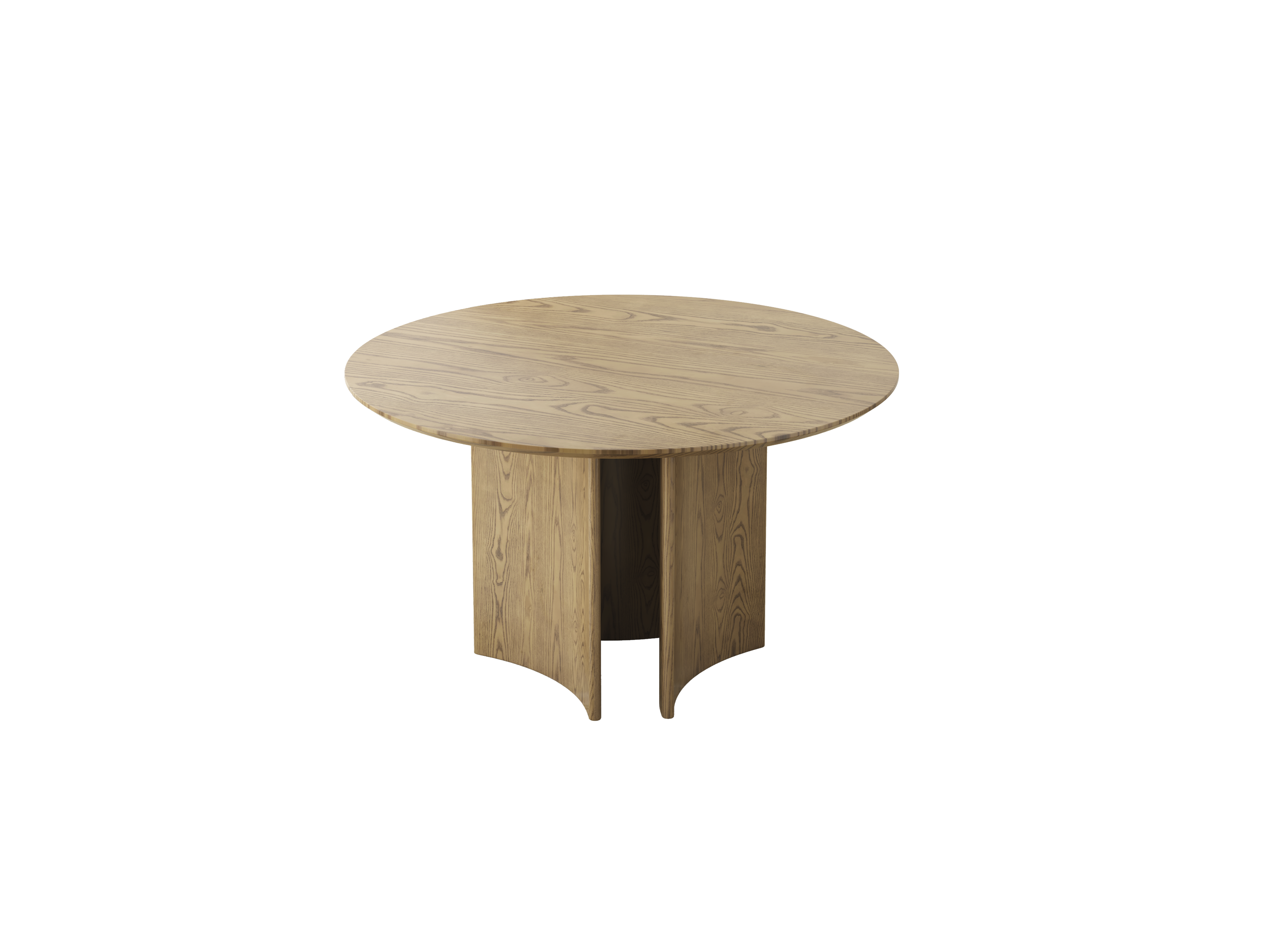 Contemporary Scandinavian North American Ash Wood Dining Table Set - Round Dining Table Curved Back Chairs For Dining Room Lumendat