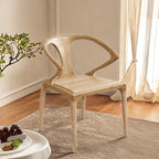 Contemporary Scandinavian North American Ash Wood Dining Table Set - Round Dining Table Curved Back Chairs For Dining Room Lumendat