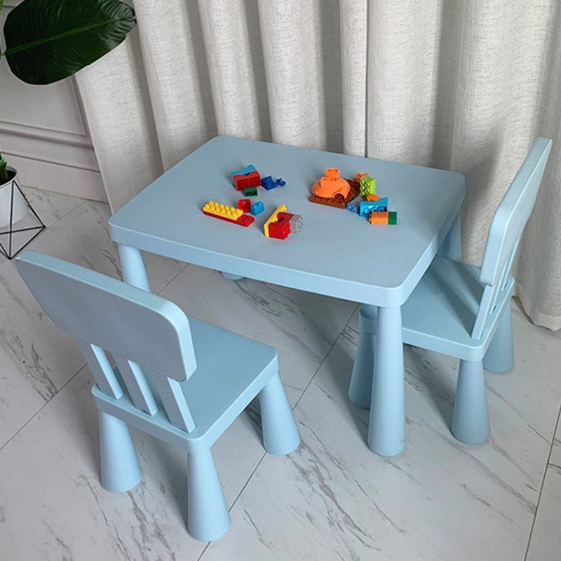 Lumendat Contemporary Nordic Rectangular PE Kids Desk & Chair Set For Home Office Lumendat