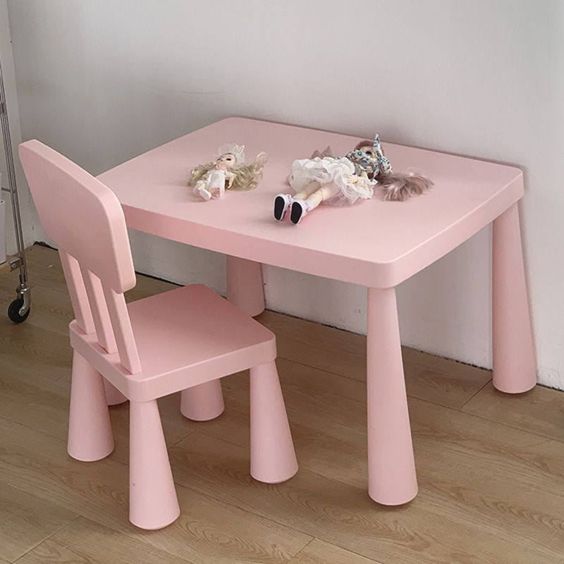 Lumendat Contemporary Nordic Rectangular PE Kids Desk & Chair Set For Home Office Lumendat