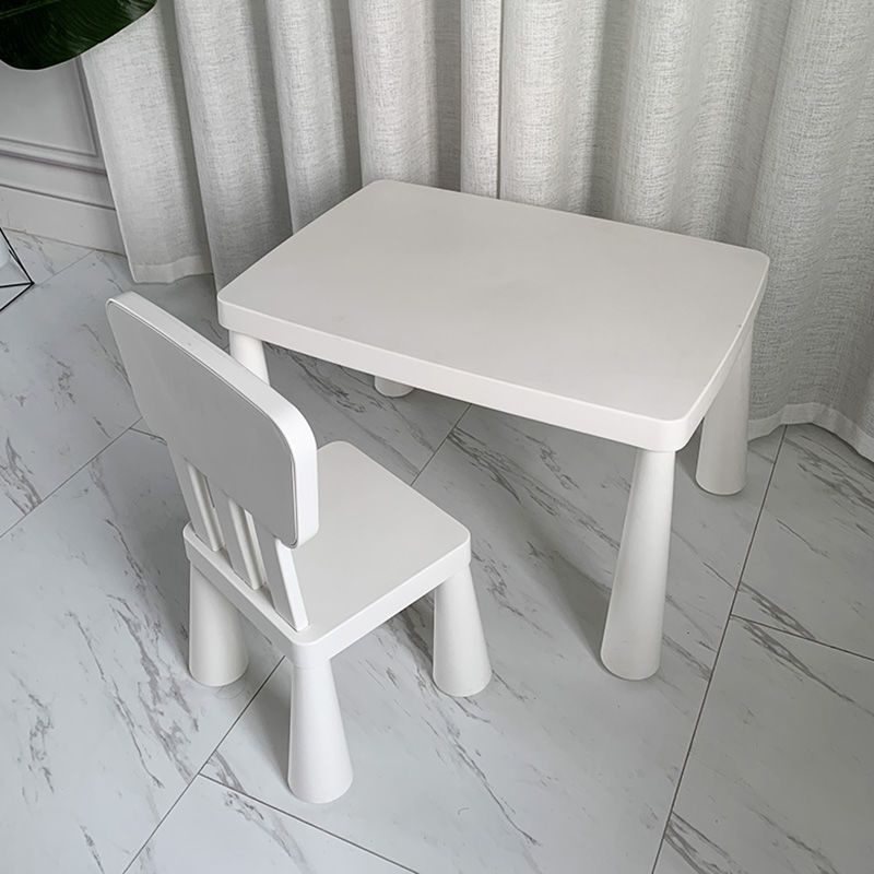 Lumendat Contemporary Nordic Rectangular PE Kids Desk & Chair Set For Home Office Lumendat
