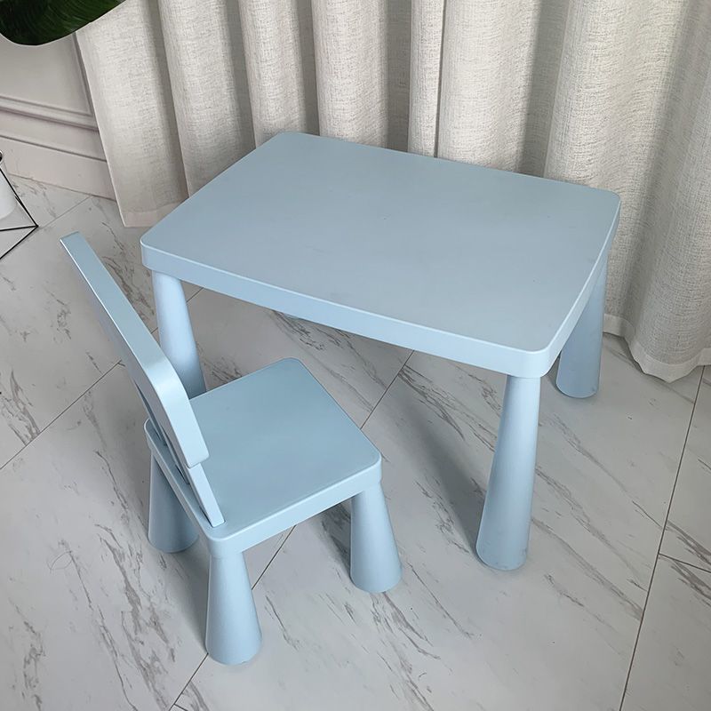 Lumendat Contemporary Nordic Rectangular PE Kids Desk & Chair Set For Home Office Lumendat