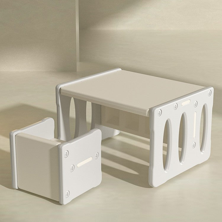 Lumendat Contemporary Nordic Rectangular Hollow PE Kids Desk & Chair Set For Home Office Lumendat