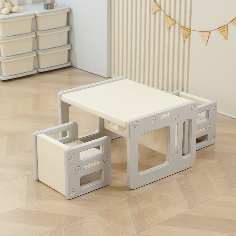 Lumendat Contemporary Nordic Rectangular Hollow PE Kids Desk & Chair Set For Home Office Lumendat