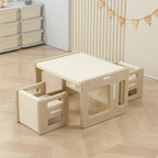Lumendat Contemporary Nordic Rectangular Hollow PE Kids Desk & Chair Set For Home Office Lumendat