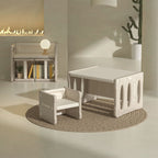 Lumendat Contemporary Nordic Rectangular Hollow PE Kids Desk & Chair Set For Home Office Lumendat