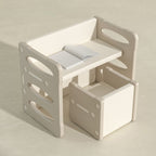 Lumendat Contemporary Nordic Rectangular Hollow PE Kids Desk & Chair Set For Home Office Lumendat