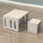 Lumendat Contemporary Nordic Rectangular Hollow PE Kids Desk & Chair Set For Home Office Lumendat