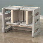 Lumendat Contemporary Nordic Rectangular Hollow PE Kids Desk & Chair Set For Home Office Lumendat