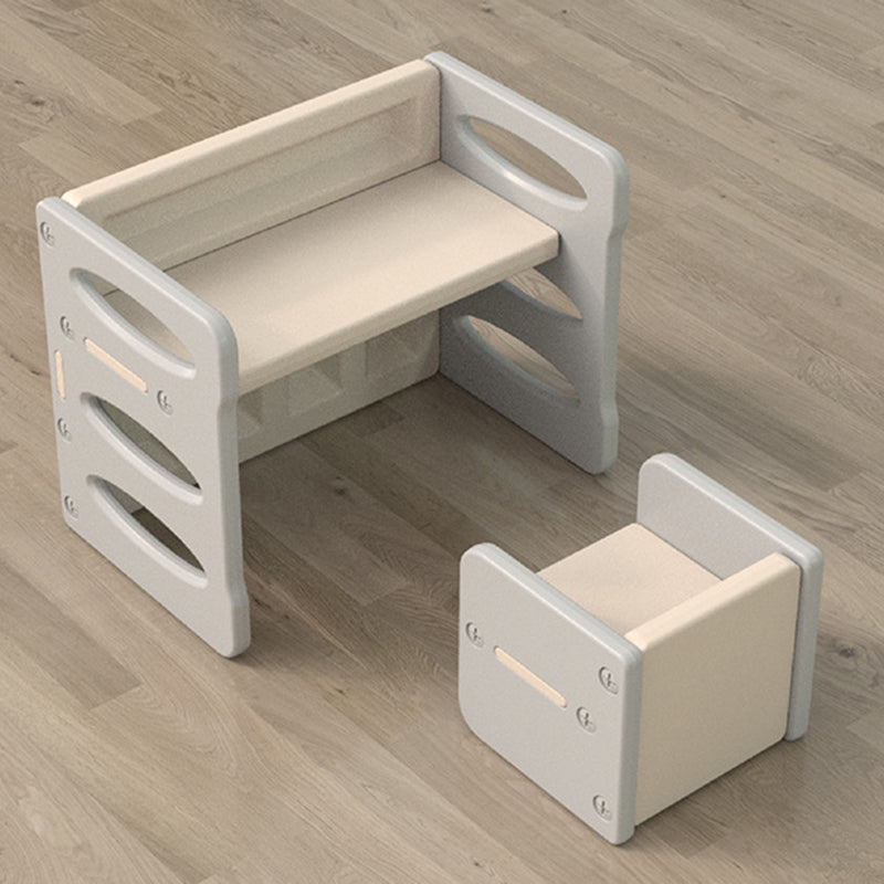 Lumendat Contemporary Nordic Rectangular Hollow PE Kids Desk & Chair Set For Home Office Lumendat
