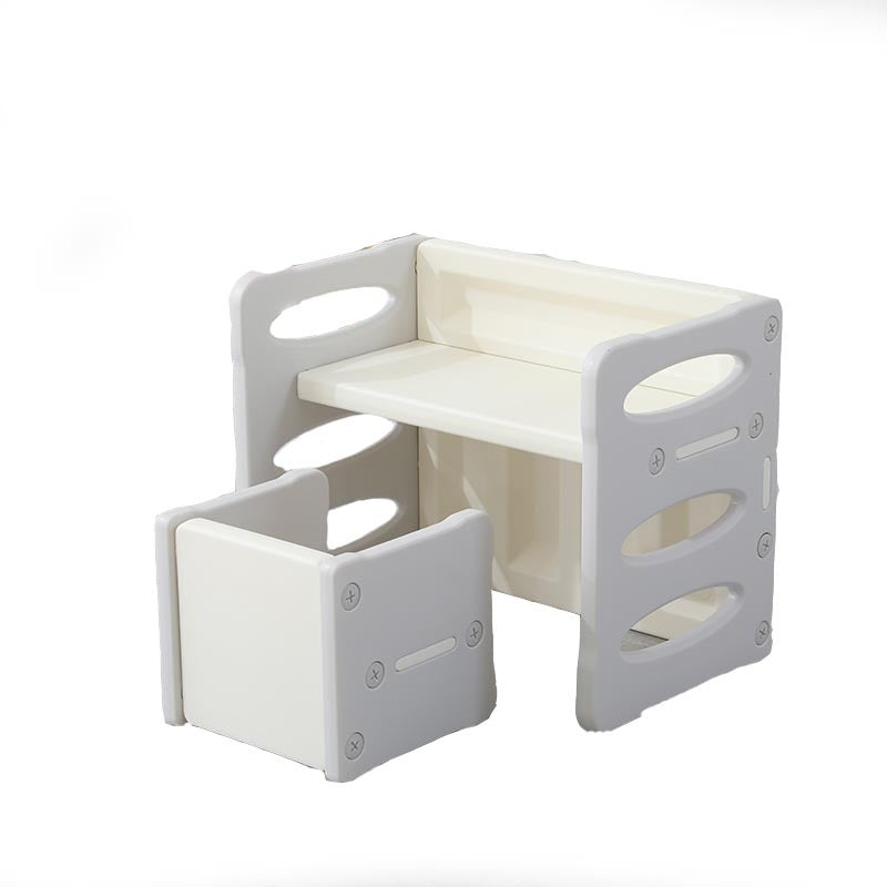 Lumendat Contemporary Nordic Rectangular Hollow PE Kids Desk & Chair Set For Home Office Lumendat