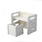 Lumendat Contemporary Nordic Rectangular Hollow PE Kids Desk & Chair Set For Home Office Lumendat