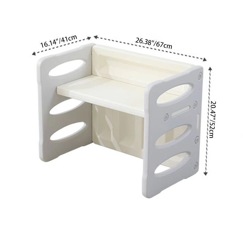 Lumendat Contemporary Nordic Rectangular Hollow PE Kids Desk & Chair Set For Home Office Lumendat