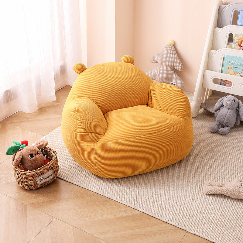 Lumendat Contemporary Creative Kids Bear-Shaped Corduroy EPP Accent Chair Backrest Armrest For Living Room Lumendat