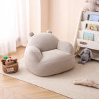 Lumendat Contemporary Creative Kids Bear-Shaped Corduroy EPP Accent Chair Backrest Armrest For Living Room Lumendat