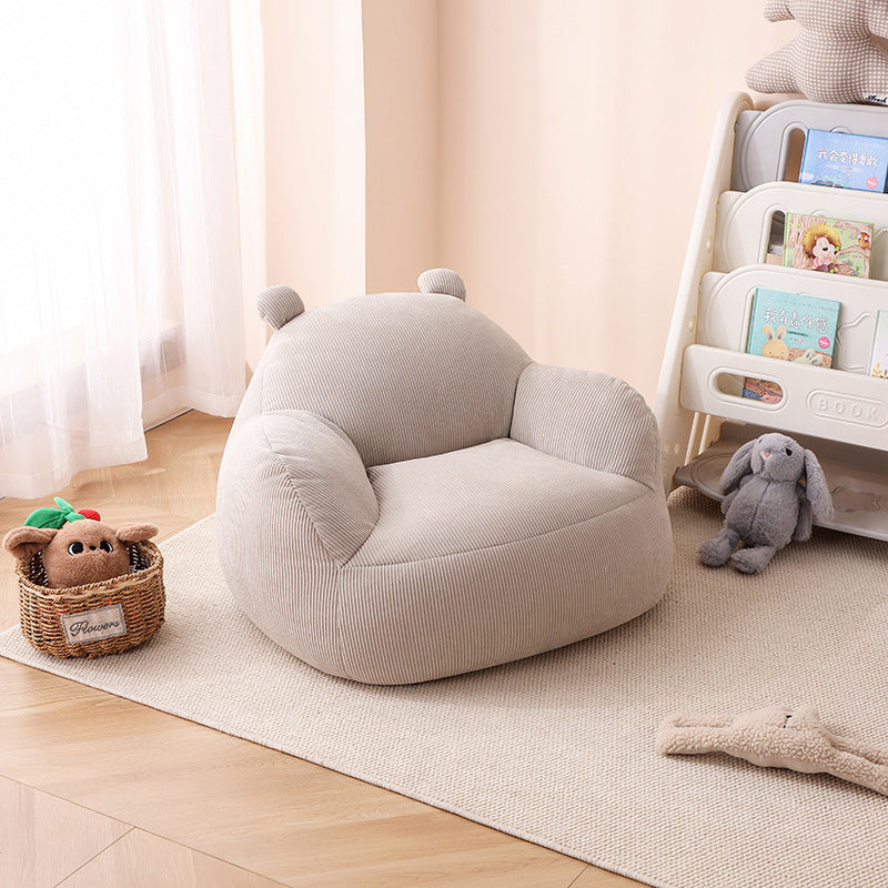 Lumendat Contemporary Creative Kids Bear-Shaped Corduroy EPP Accent Chair Backrest Armrest For Living Room Lumendat
