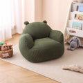 Lumendat Contemporary Creative Kids Bear-Shaped Corduroy EPP Accent Chair Backrest Armrest For Living Room Lumendat