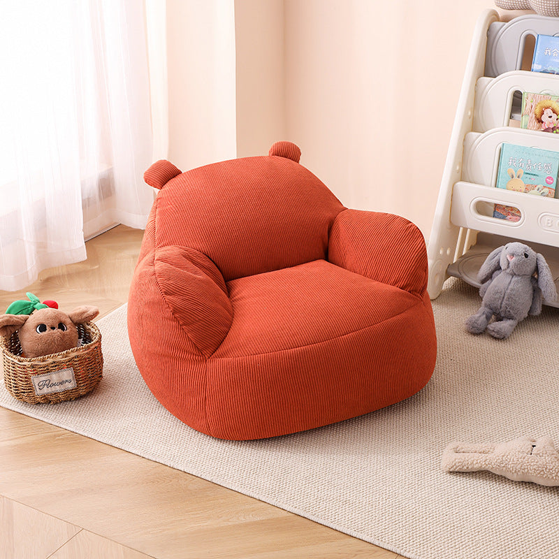 Lumendat Contemporary Creative Kids Bear-Shaped Corduroy EPP Accent Chair Backrest Armrest For Living Room Lumendat