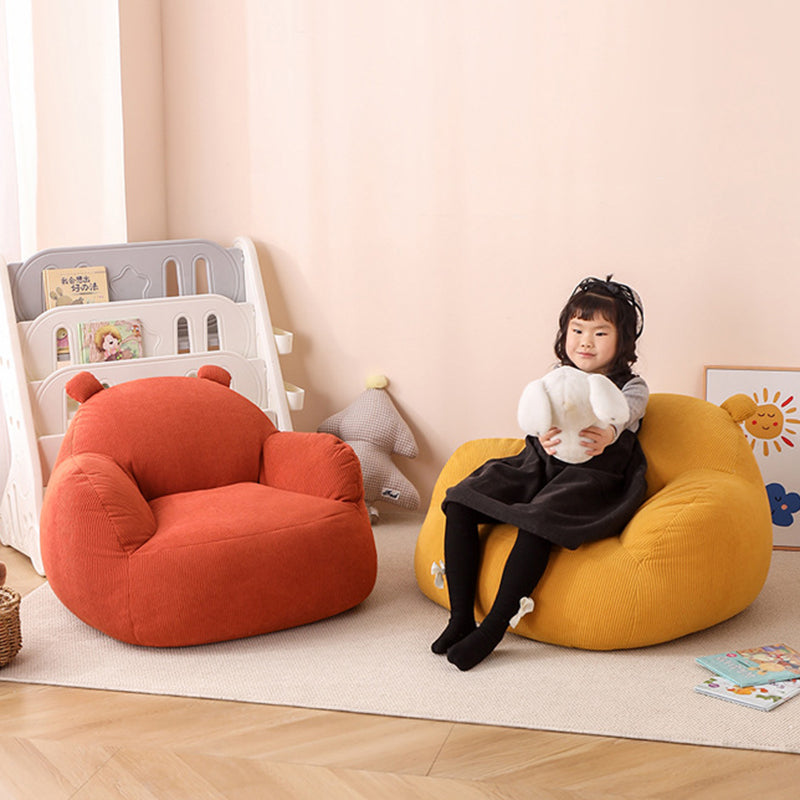 Lumendat Contemporary Creative Kids Bear-Shaped Corduroy EPP Accent Chair Backrest Armrest For Living Room Lumendat