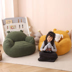 Lumendat Contemporary Creative Kids Bear-Shaped Corduroy EPP Accent Chair Backrest Armrest For Living Room Lumendat