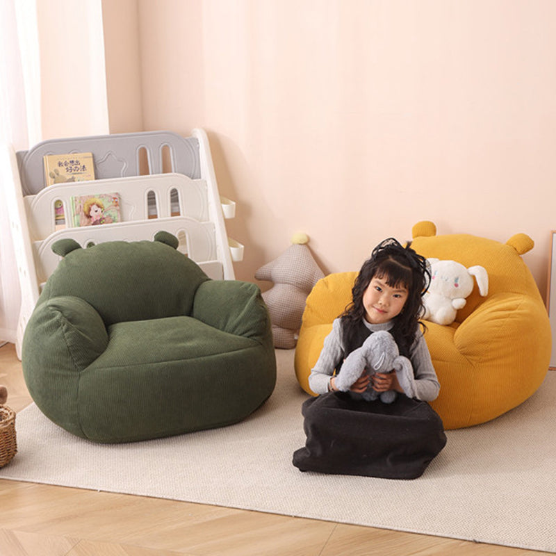 Lumendat Contemporary Creative Kids Bear-Shaped Corduroy EPP Accent Chair Backrest Armrest For Living Room Lumendat