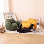 Lumendat Contemporary Creative Kids Bear-Shaped Corduroy EPP Accent Chair Backrest Armrest For Living Room Lumendat