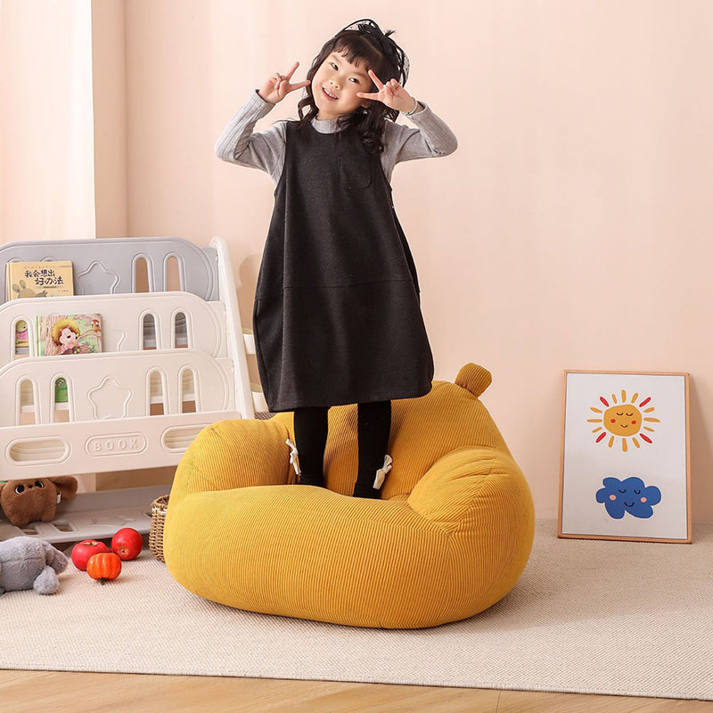 Lumendat Contemporary Creative Kids Bear-Shaped Corduroy EPP Accent Chair Backrest Armrest For Living Room Lumendat