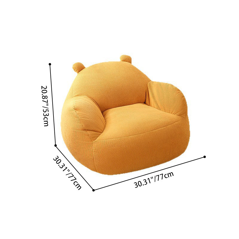 Lumendat Contemporary Creative Kids Bear-Shaped Corduroy EPP Accent Chair Backrest Armrest For Living Room Lumendat