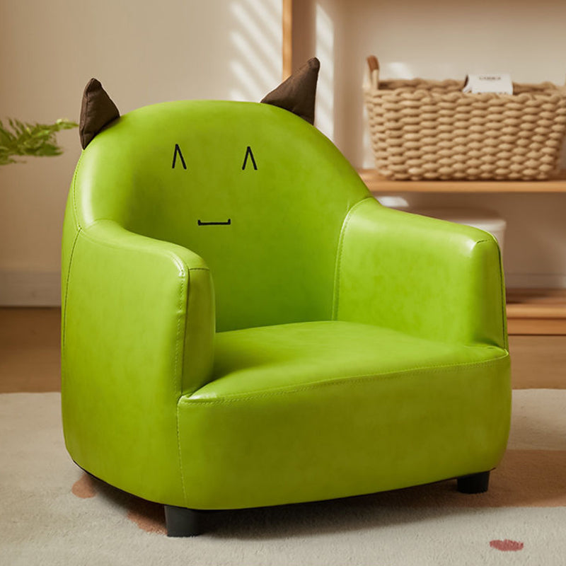 Lumendat Contemporary Creative Animal-Shaped PU Leather Cotton Linen Solid Wood Accent Chair Backrest Armrest For Living Room Lumendat