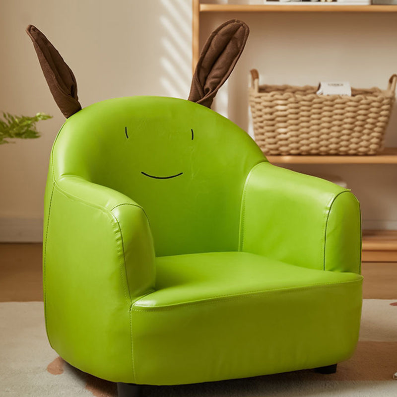 Lumendat Contemporary Creative Animal-Shaped PU Leather Cotton Linen Solid Wood Accent Chair Backrest Armrest For Living Room Lumendat