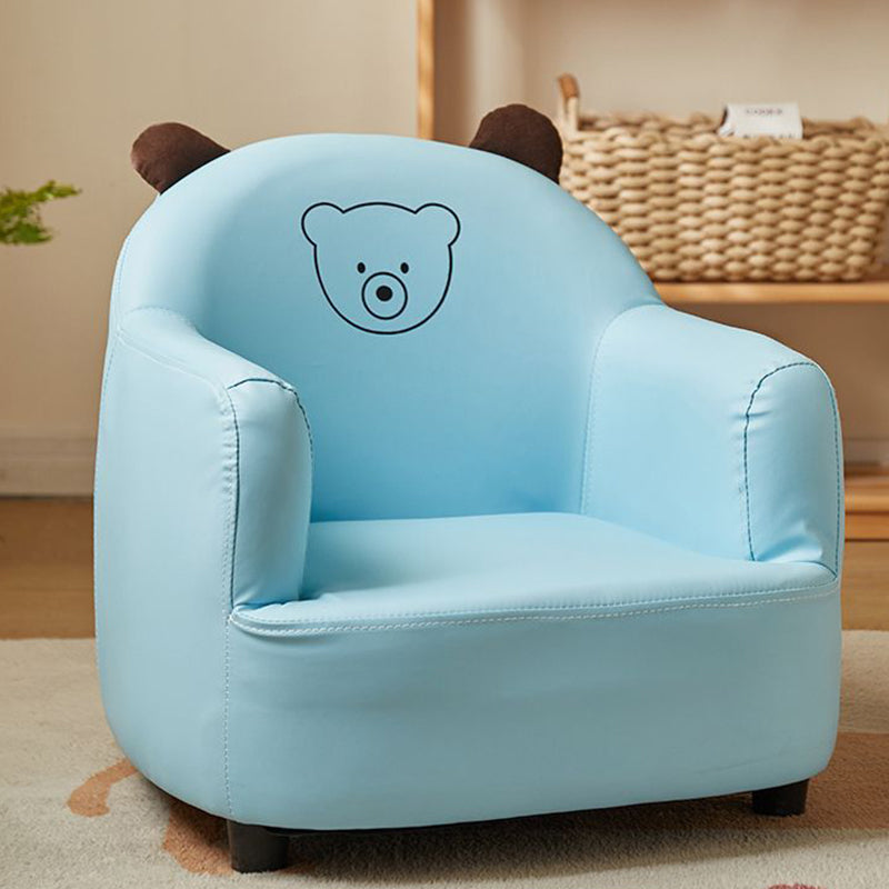 Lumendat Contemporary Creative Animal-Shaped PU Leather Cotton Linen Solid Wood Accent Chair Backrest Armrest For Living Room Lumendat