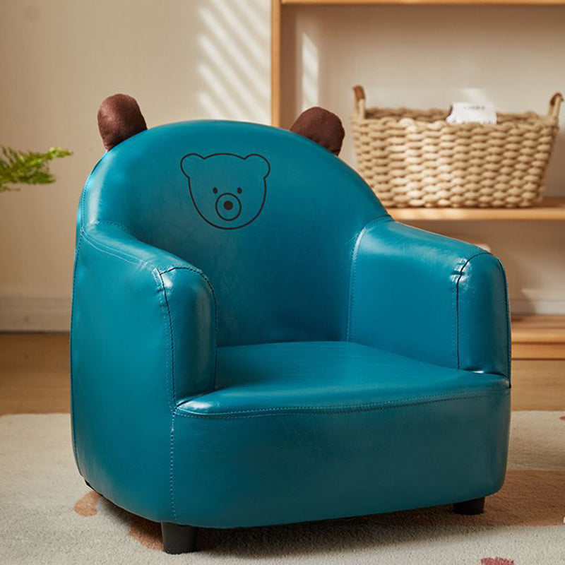 Lumendat Contemporary Creative Animal-Shaped PU Leather Cotton Linen Solid Wood Accent Chair Backrest Armrest For Living Room Lumendat