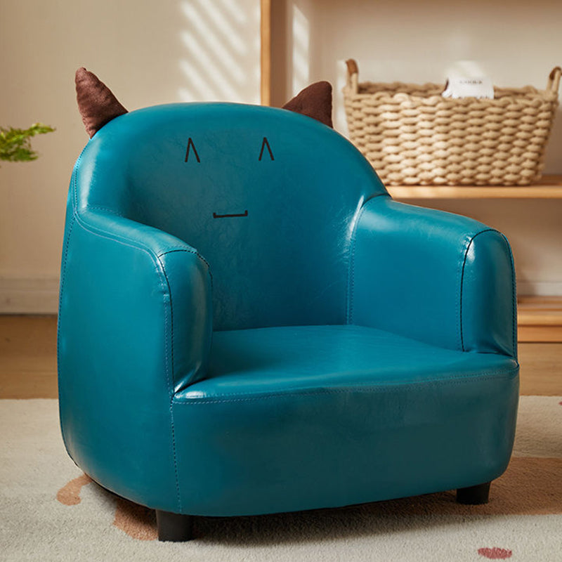 Lumendat Contemporary Creative Animal-Shaped PU Leather Cotton Linen Solid Wood Accent Chair Backrest Armrest For Living Room Lumendat
